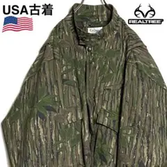 USA古着 迷彩 リアルツリー ミリタリーブルゾン 緑 XL オーバーサイズ