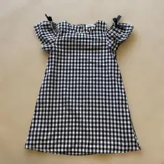 Material Blue・bis チェック柄ワンピース 140