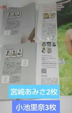 FLASH　チェキ　応募券　5枚　宮崎あみさ　小池里奈　フラッシュ