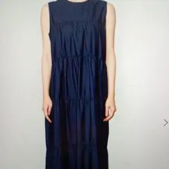 値下げ中☆ジムフレックス☆コットンブロードスリーブレステイアードワンピース