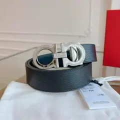 Ferragamo フェラガモ レザーベルト リバーシブル シルバーバックル