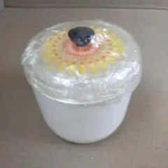 未使用 昭和レトロ プラスチック製 小物入れ 丸型 蓋あり