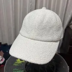 H&M パイル　ベースボールキャップ ホワイト　アイボリー