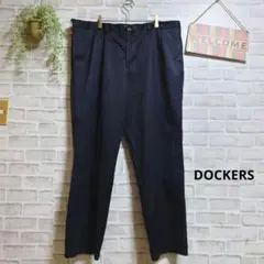 DOCKERS チノパンツ 無地 タックパンツ 刺繍 コットン 大きいサイズ