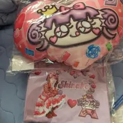 【新品未使用】値下げ！しなこちゃんグミキュンプリンセスクッション ラムネ味水色 新品未使用】値下げ！しなこちゃんグミキュンプリンセス