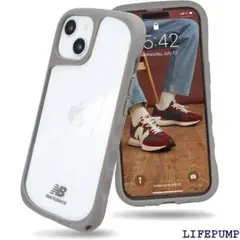 New Balance iPhone15 対応 透明 カバー グレー 1530