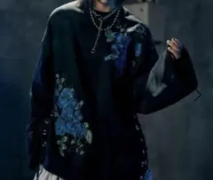 【Ado×HARE】サイドレースアップローズシシュウスウェット M 黒 Ado×HARE】サイドレースアップローズシシュウスウェット M 黒