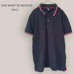 THE SHOP TK MIXPICE半袖ポロシャツ　メンズ　ドット柄　綿　L