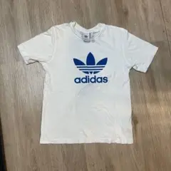 adidas ホワイト Tシャツ 【ブルー】