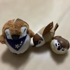 スズメのぬいぐるみ3点セット　おきもの