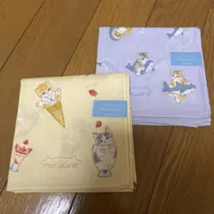 mofusand モフサンド ハンカチ サメにゃん パフェにゃん 水色 黄色