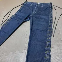 HYSTERICS サイドレースアップ 編み上げ ストレッチスリムストレート M