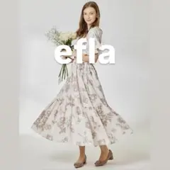 7【美品】efla フラワープリント　エアリーワンピース　日本製