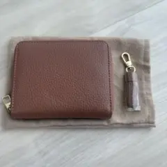 【本革】 ミニ財布 サーモンピンク