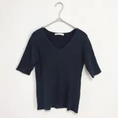 ピンキーアンドダイアン ブラック Vネック 半袖 M レディース シンプル 黒