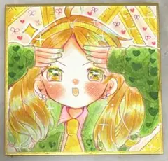 【送料込】オリジナル 手描きイラスト 文房具娘 定規ちゃん 【豆色紙】