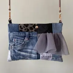 【ゆうポスト発送】リメイクデニムサコッシュ