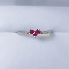 スタージュエリー ミステリアスハート ルビー リング K18WG 0.13ct
