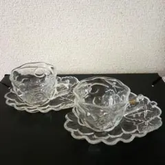 SOGAガラス　カップ&ソーサー　葡萄モチーフ　未使用品