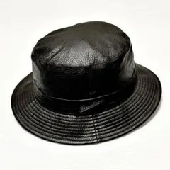 希少品! Borsalino ボルサリーノ バケットハット ブラック 黒 レザー