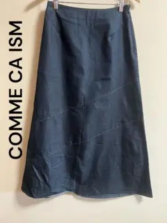 COMME CA ISM コムサイズムダークブルー ロングスカート L