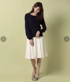 エリザ ELISA 紺色 お花モチーフニット 上品 2 Mサイズ