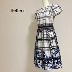 【美品】リフレクト 花柄 チェック柄 ワンピース 白 黒 青