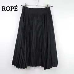 ロペ ROPÉ プリーツスカート 黒 フォーマル 光沢感 上品 通勤 日本製 S