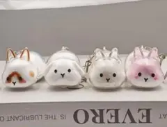 うさぎ　キーホルダー 毛玉収納ケース うちの子　けだまだま　4種セット　毛入れ