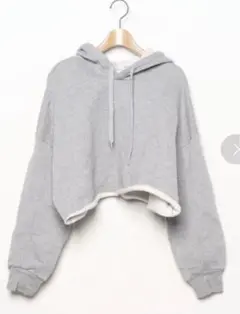 CLANE グレー パーカー スウェット 切りっぱなし