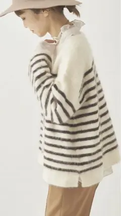 【新品タグ付き】Plage Fur ボーダープルオーバー