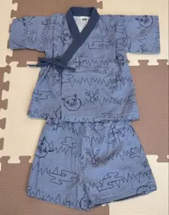 鬼滅の刃　グレー甚平 80cm
