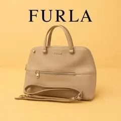FURLA フルラ　ハンドバッグ　2way　レザー　ベージュ　I734-2