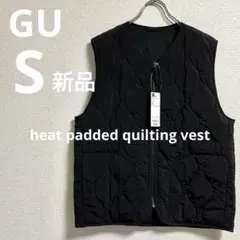 新品✨GU ジーユー ヒートパテッド キルティングベスト 黒 S