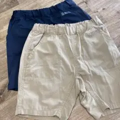 無印　ネイビー・ベージュ ハーフパンツ 2枚セット
