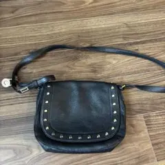 MICHAEL KORS ブラックレザーショルダーバッグ
