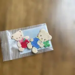 ファミリアクマの刺繍ワッペン2個セット