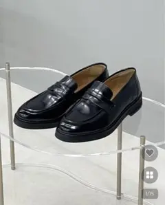 holic black simple loafer