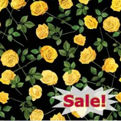 【10%OFF】USAコットンベナテックス シングルローズ 薔薇イエロー45cm
