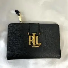RALPH LAUREN黒 レザー 二つ折り財布