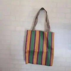トートバッグ　エコバッグ　ストライプ