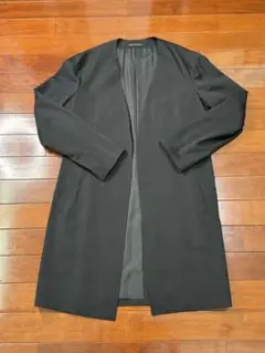 No Collar Jacket Wrinkled Gabardine