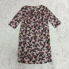 日本製 YUMA KOSHINO ユマコシノ 総柄 ワンピース チュニック M