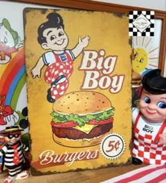 ビッグボーイ①　BIGBOY ブリキ看板　ブリキプレート　アメリカン雑貨
