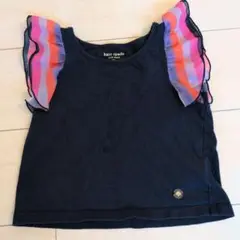 kate spade フリル付きタンクトップ ネイビー