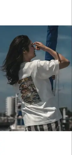 ネイビーアパレル　魚群Tシャツ ホワイト
