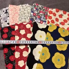 和風☆花柄綿生地9枚セット 30×30