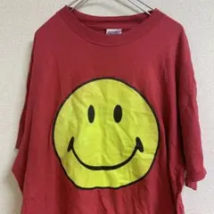 【 USA製】HOMESICC Tシャツ　スマイル　赤　XL