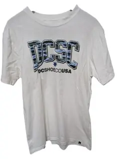 ♦DCシューズのシャツ　DC ホワイト ロゴ Tシャツ M