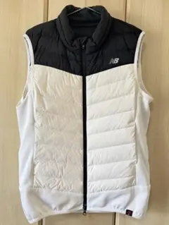 New Balance golf ダウンベスト 白/黒 ゴルフ